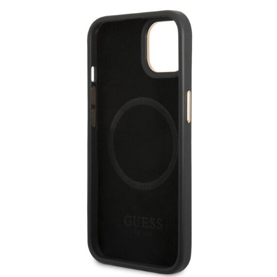 Guess GUHMP13MSAPSTK iPhone 13 6.1" black/black hardcase Peony Logo Plate MagSafe - Apple Cases - Cases - Techbox