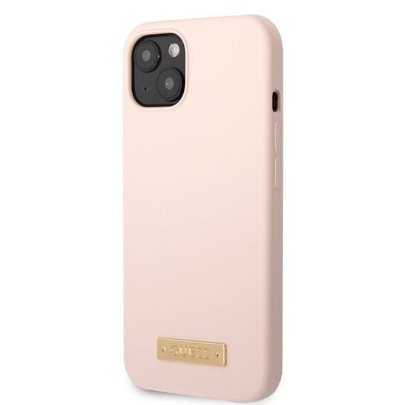 Guess GUHMP13MSBPLP iPhone 13 6.1" pink/pink hard case Silicone Logo Plate MagSafe - Apple Cases - Cases - Techbox