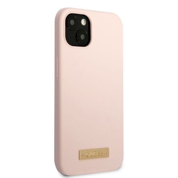 Guess GUHMP13MSBPLP iPhone 13 6.1" pink/pink hard case Silicone Logo Plate MagSafe - Apple Cases - Cases - Techbox