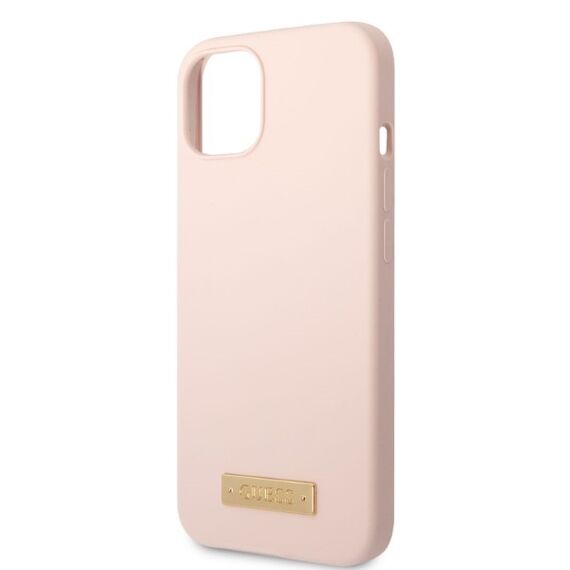 Guess GUHMP13MSBPLP iPhone 13 6.1" pink/pink hard case Silicone Logo Plate MagSafe - Apple Cases - Cases - Techbox