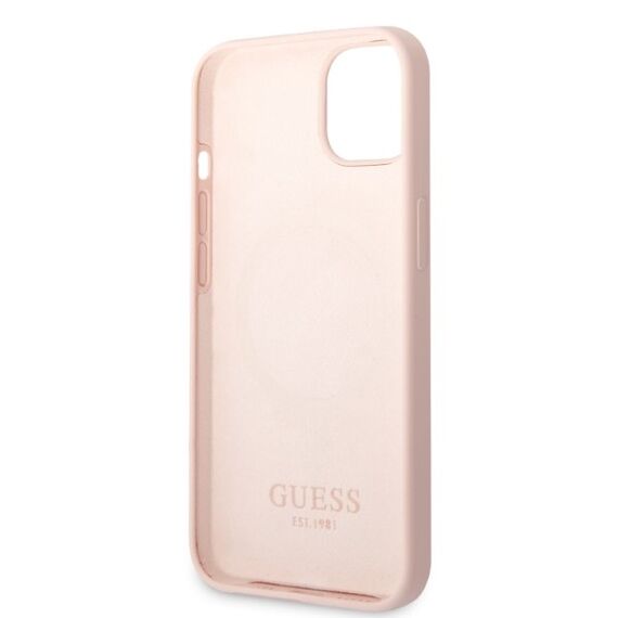 Guess GUHMP13MSBPLP iPhone 13 6.1" pink/pink hard case Silicone Logo Plate MagSafe - Apple Cases - Cases - Techbox