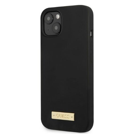 Guess GUHMP13MSPLK iPhone 13 6.1" black/black hard case Silicone Logo Plate MagSafe - Apple Cases - Cases - Techbox