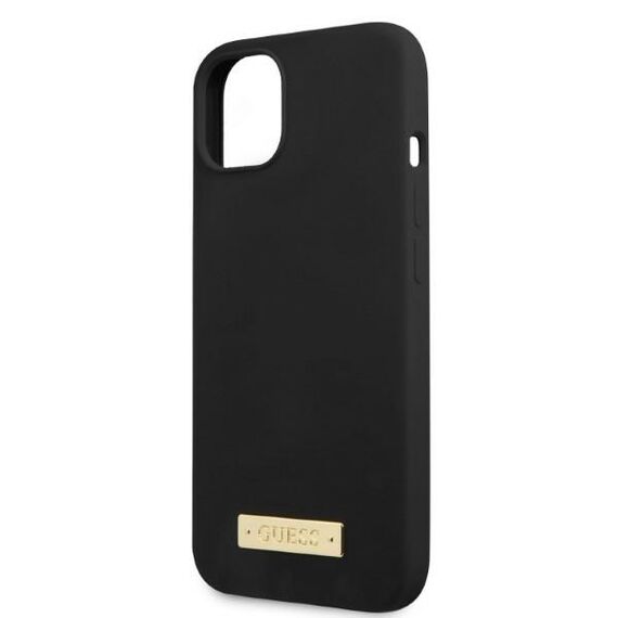 Guess GUHMP13MSPLK iPhone 13 6.1" black/black hard case Silicone Logo Plate MagSafe - Apple Cases - Cases - Techbox