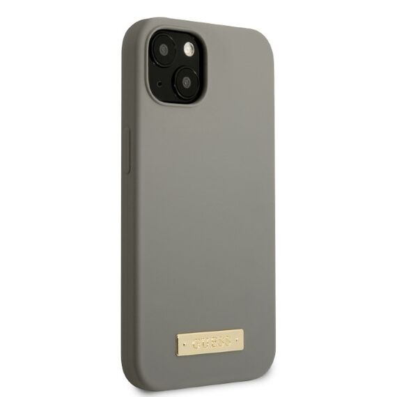 Guess GUHMP13SSPLG iPhone 13 mini 5.4" grey/grey hard case Silicone Logo Plate MagSafe - Apple Cases - Cases - Techbox
