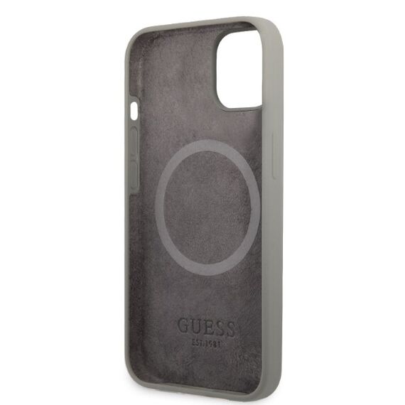 Guess GUHMP13SSPLG iPhone 13 mini 5.4" grey/grey hard case Silicone Logo Plate MagSafe - Apple Cases - Cases - Techbox