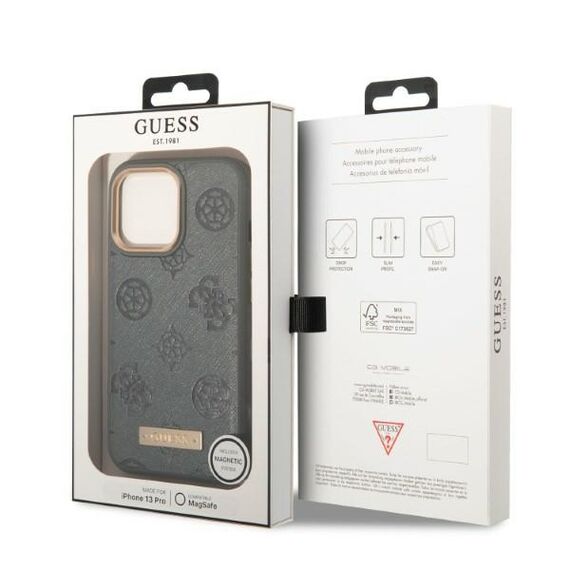Guess GUHMP13XSAPSTG iPhone 13 Pro Max 6.7" grey/grey hardcase Peony Logo Plate MagSafe | Techbox