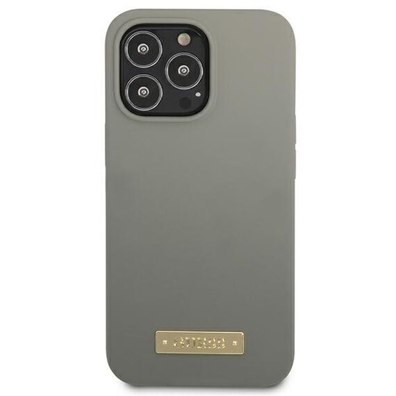 Guess GUHMP13XSPLG iPhone 13 Pro Max 6.7" grey/grey hard case Silicone Logo Plate MagSafe | Techbox