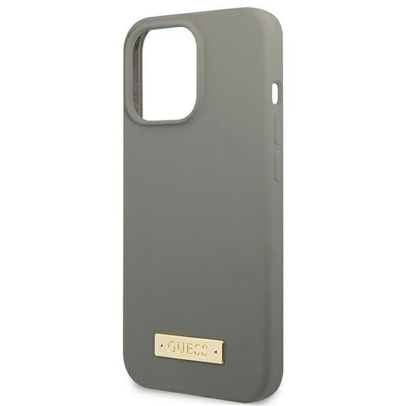 Guess GUHMP13XSPLG iPhone 13 Pro Max 6.7" grey/grey hard case Silicone Logo Plate MagSafe | Techbox