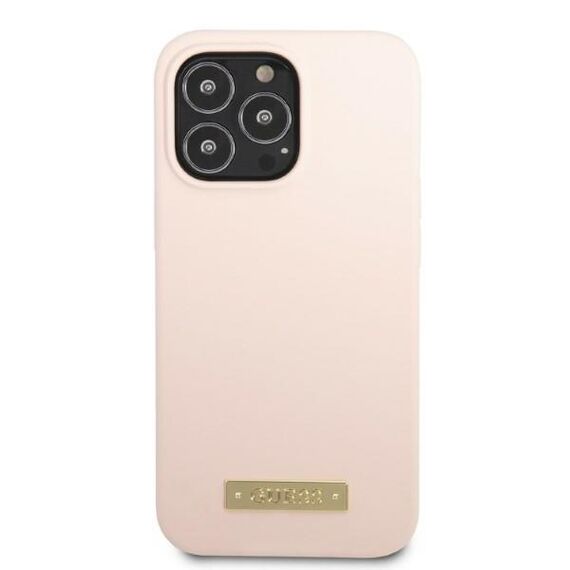 Guess GUHMP13XSPLP iPhone 13 Pro Max 6.7" pink/pink hard case Silicone Logo Plate MagSafe - Apple Cases - Cases - Techbox