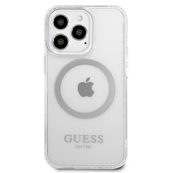 Guess Metal Outline MagSafe case for iPhone 13 Pro / iPhone 13 - silver - Apple Cases - Cases - Techbox