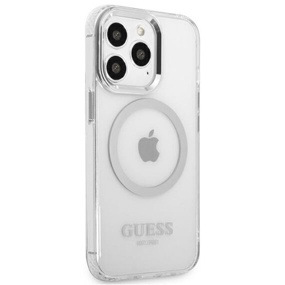 Guess Metal Outline MagSafe case for iPhone 13 Pro / iPhone 13 - silver - Apple Cases - Cases - Techbox
