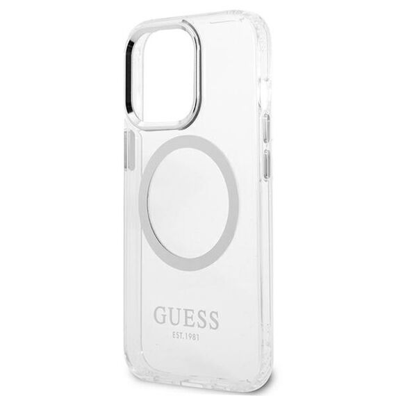 Guess Metal Outline MagSafe case for iPhone 13 Pro / iPhone 13 - silver - Apple Cases - Cases - Techbox