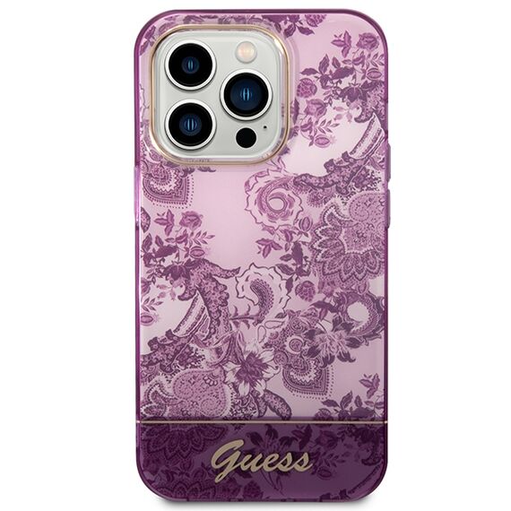 Guess Porcelain Collection case for iPhone 14 Pro Max - fuchsia | Techbox