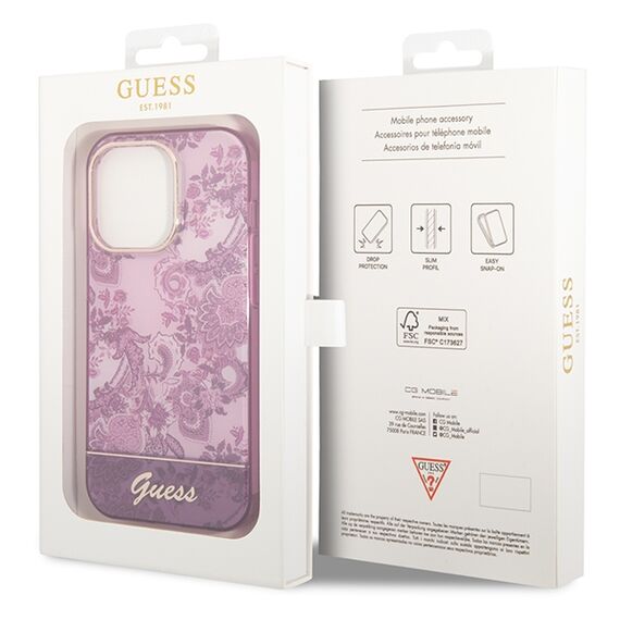 Guess Porcelain Collection case for iPhone 14 Pro Max - fuchsia | Techbox