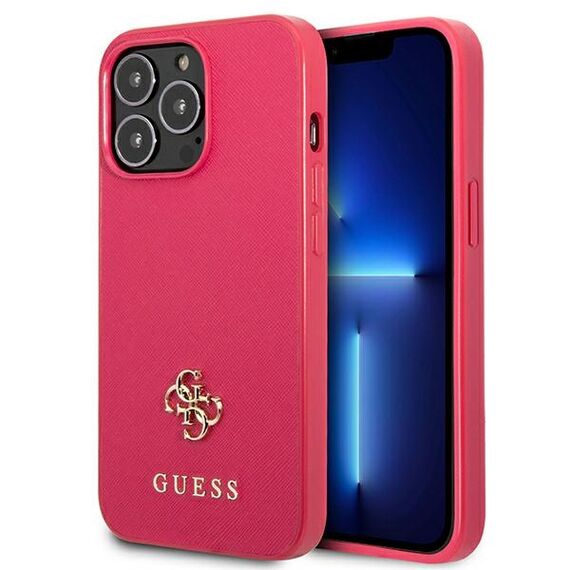 Guess Saffiano 4G Small Metal Logo case for iPhone 13 Pro / 13 - pink - Apple Cases - Cases - Techbox