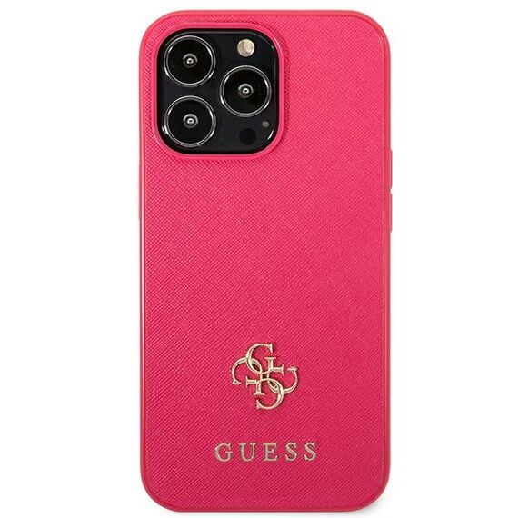 Guess Saffiano 4G Small Metal Logo case for iPhone 13 Pro / 13 - pink - Apple Cases - Cases - Techbox