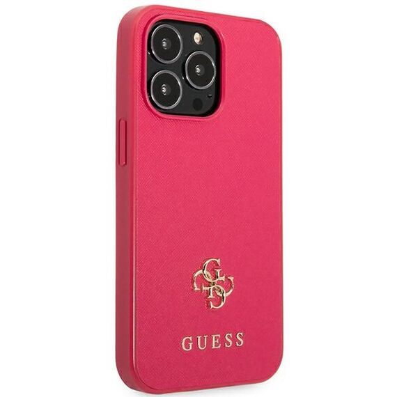 Guess Saffiano 4G Small Metal Logo case for iPhone 13 Pro / 13 - pink - Apple Cases - Cases - Techbox