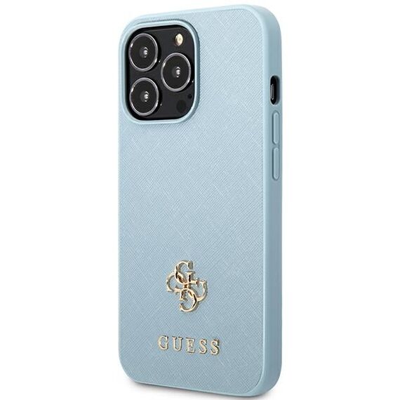 Guess Saffiano 4G Small Metal Logo case for iPhone 13 Pro Max - blue | Techbox
