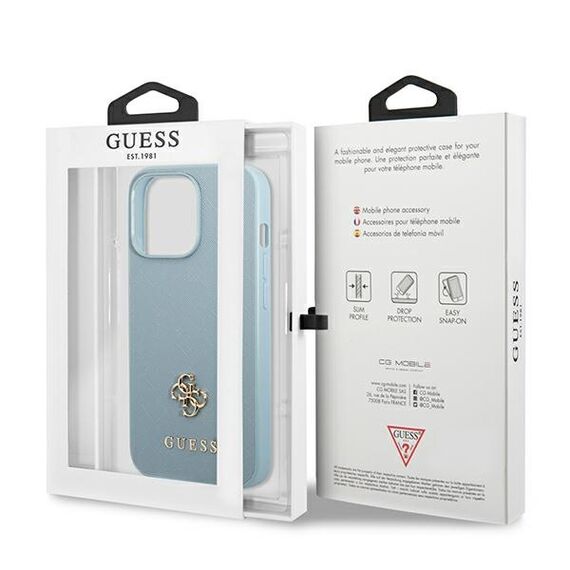 Guess Saffiano 4G Small Metal Logo case for iPhone 13 Pro Max - blue | Techbox