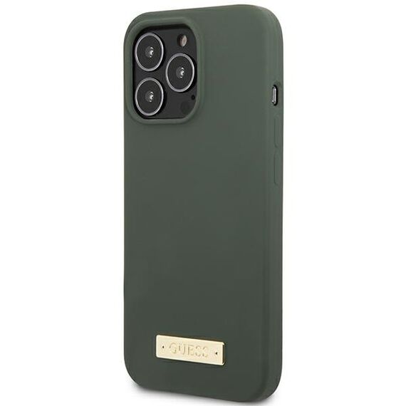 Guess Silicone Logo Plate MagSafe case for iPhone 13 Pro / iPhone 13 - green | Techbox