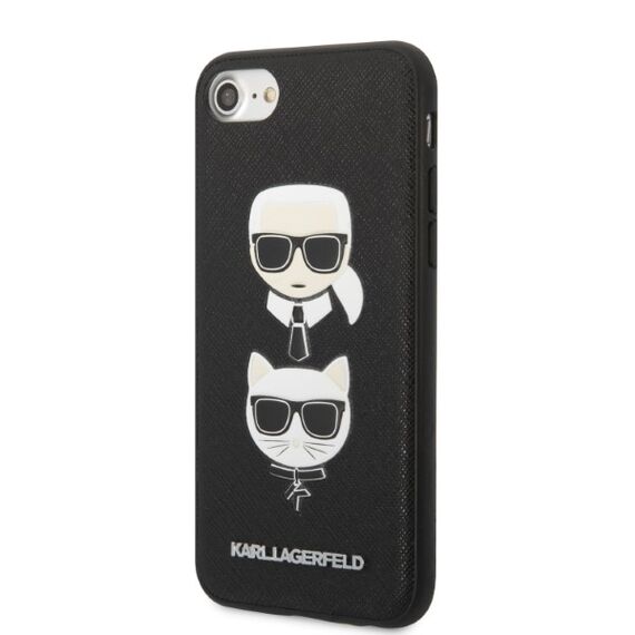 Karl Lagerfeld KLHCI8SAKICKCBK iPhone 7/8 / SE 2020 / SE 2022 black/black hardcase Saffiano Karl&amp;Choupette Head - Apple Cases - Cases - Techbox