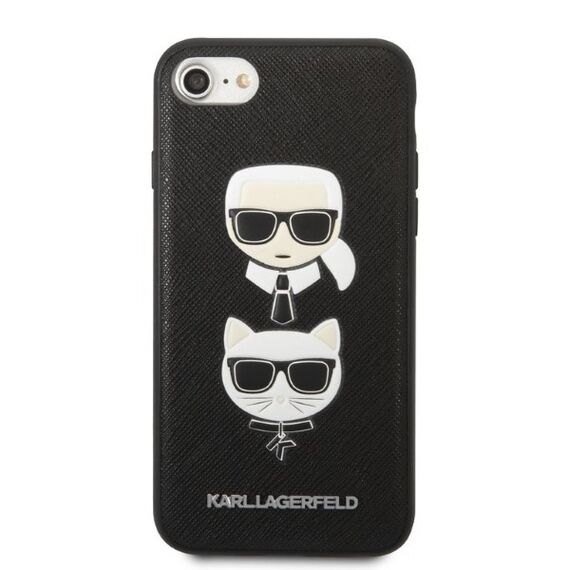 Karl Lagerfeld KLHCI8SAKICKCBK iPhone 7/8 / SE 2020 / SE 2022 black/black hardcase Saffiano Karl&amp;Choupette Head - Apple Cases - Cases - Techbox