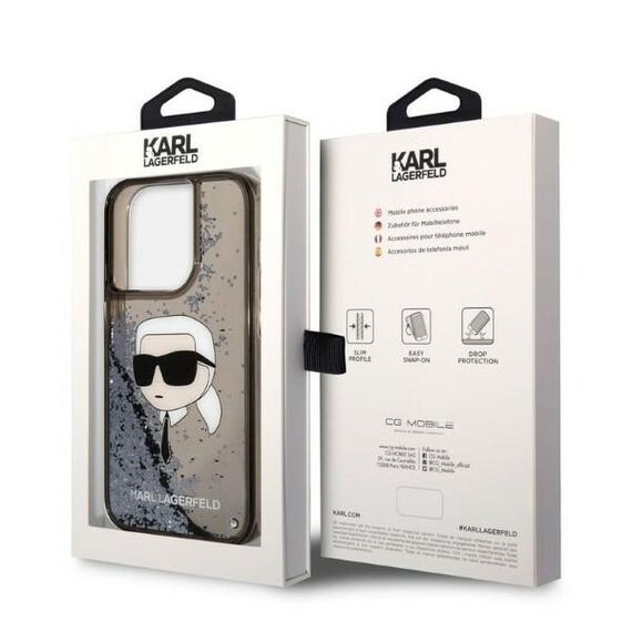 Karl Lagerfeld KLHCP14LLNKHCK iPhone 14 Pro 6.1" black/black hardcase Glitter Karl Head - Apple Cases - Cases - Techbox