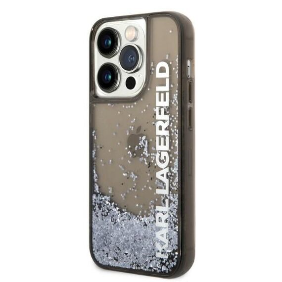 Karl Lagerfeld Liquid Glitter Elong case for iPhone 14 Pro - black | Techbox