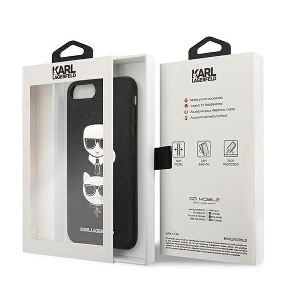 Karl Lagerfeld Saffiano Karl&amp;Choupette Head case for iPhone 7 Plus / iPhone 8 Plus - black - Uncategorized Cases (2) - Cases - Techbox