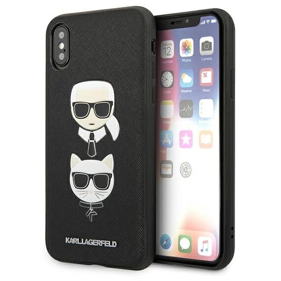 Karl Lagerfeld Saffiano Karl&amp;Choupette Head case for iPhone XS Max - black - Uncategorized Cases (2) - Cases - Techbox