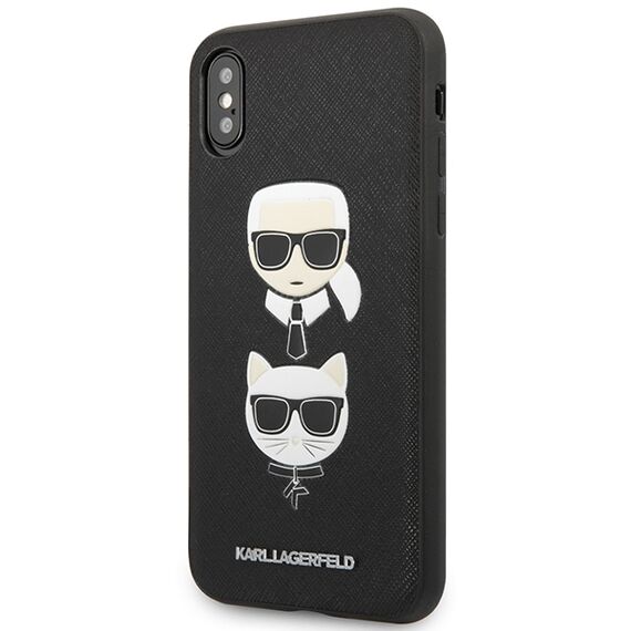 Karl Lagerfeld Saffiano Karl&amp;Choupette Head case for iPhone XS Max - black - Uncategorized Cases (2) - Cases - Techbox