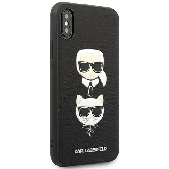 Karl Lagerfeld Saffiano Karl&amp;Choupette Head case for iPhone XS Max - black - Uncategorized Cases (2) - Cases - Techbox