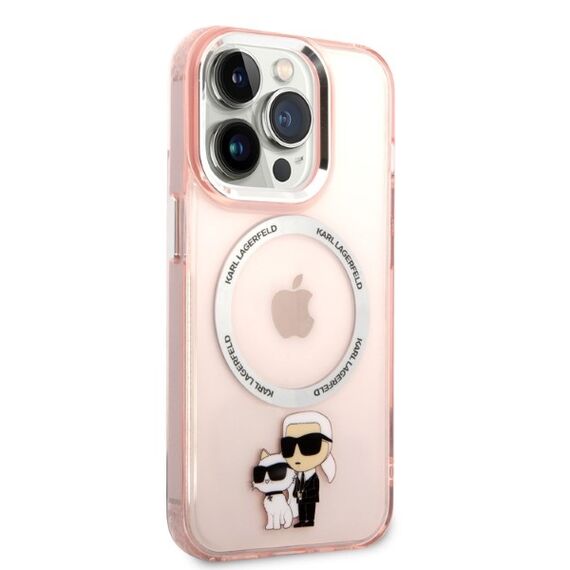Etui Karl Lagerfeld Iconic Karl&Choupette MagSafe na iPhone 14 Pro Max - różowe | Techbox