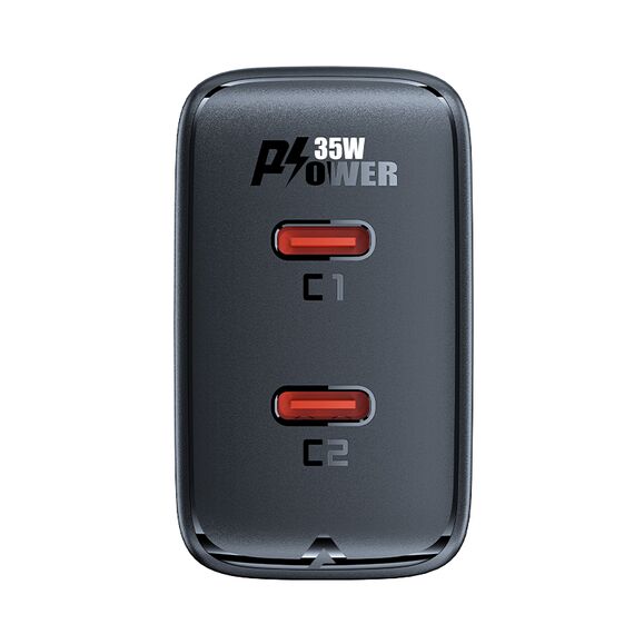 Fast charger GaN 35W PD 2x USB C Acefast A49 - black - Travel Chargers - Smartphone Chargers - Techbox