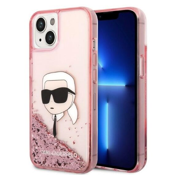 Karl Lagerfeld Glitter Karl's Head case for iPhone 14 Plus - pink - Apple Cases - Cases - Techbox