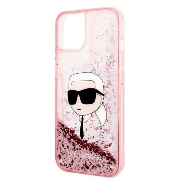 Karl Lagerfeld Glitter Karl's Head case for iPhone 14 Plus - pink - Apple Cases - Cases - Techbox