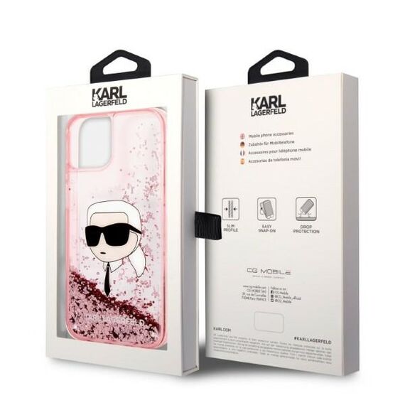 Karl Lagerfeld Glitter Karl's Head case for iPhone 14 Plus - pink - Apple Cases - Cases - Techbox