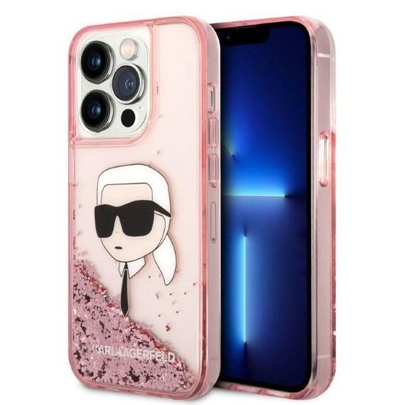 Karl Lagerfeld Glitter Karl's Head case for iPhone 14 Pro Max - pink - Apple Cases - Cases - Techbox
