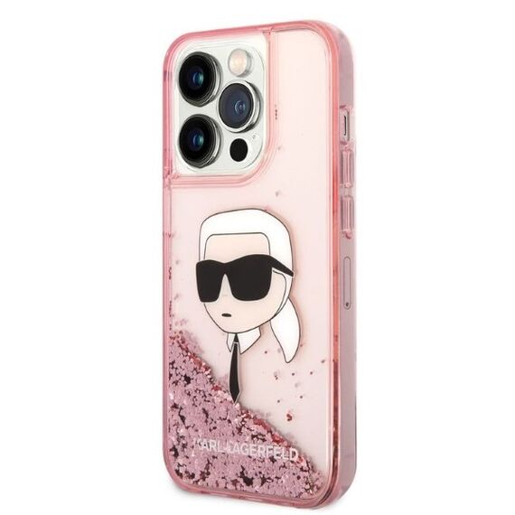Karl Lagerfeld Glitter Karl's Head case for iPhone 14 Pro Max - pink - Apple Cases - Cases - Techbox