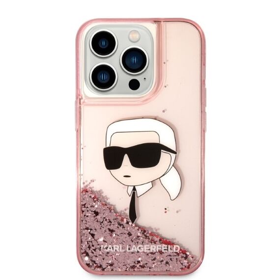 Karl Lagerfeld Glitter Karl's Head case for iPhone 14 Pro Max - pink - Apple Cases - Cases - Techbox