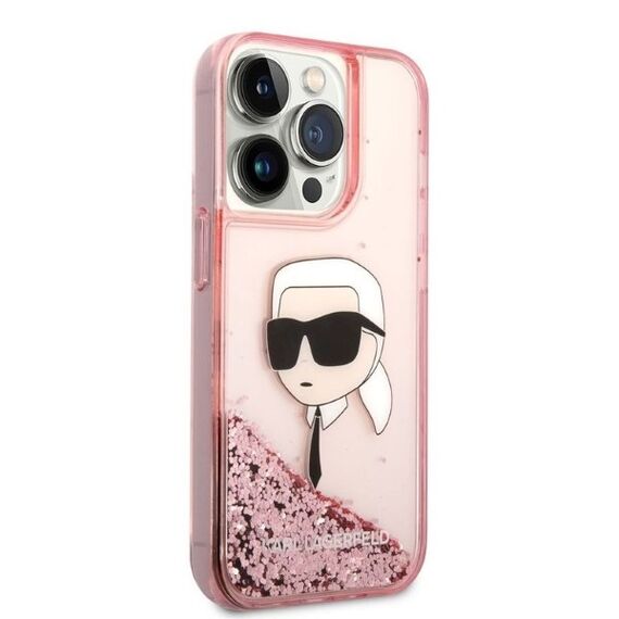 Karl Lagerfeld Glitter Karl's Head case for iPhone 14 Pro Max - pink - Apple Cases - Cases - Techbox