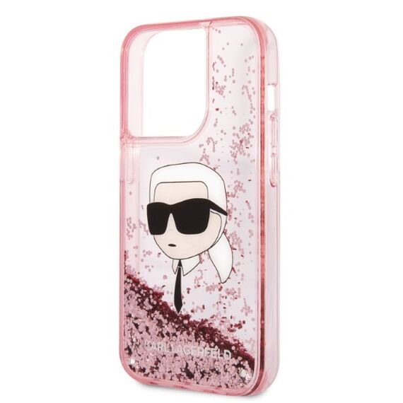 Karl Lagerfeld Glitter Karl's Head case for iPhone 14 Pro Max - pink - Apple Cases - Cases - Techbox