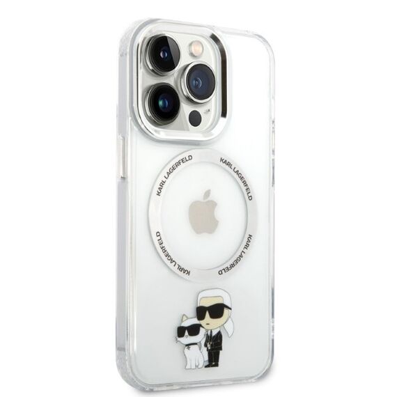 Karl Lagerfeld Iconic Karl&amp;Choupette MagSafe case for iPhone 14 Pro - transparent | Techbox