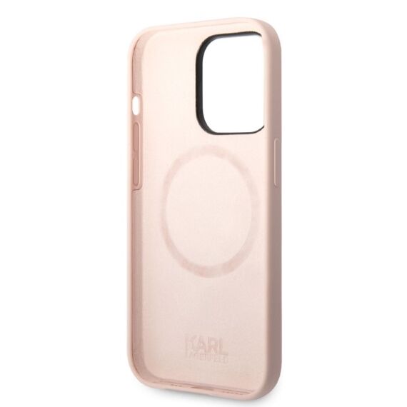 Karl Lagerfeld KLHMP14XSSKCI iPhone 14 Pro Max 6.7" hardcase light pink/light pink Silicone Karl &amp; Choupette Magsafe | Techbox