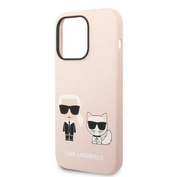 Karl Lagerfeld KLHMP14XSSKCI iPhone 14 Pro Max 6.7" hardcase light pink/light pink Silicone Karl &amp; Choupette Magsafe | Techbox