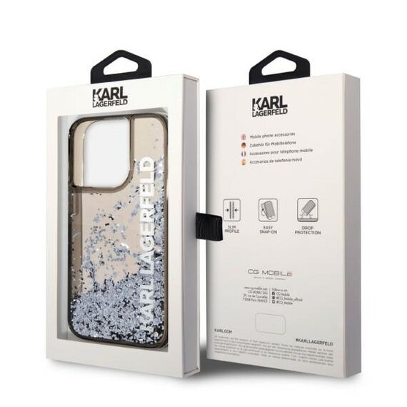 Karl Lagerfeld Liquid Glitter Elong case for iPhone 14 Pro Max - black | Techbox