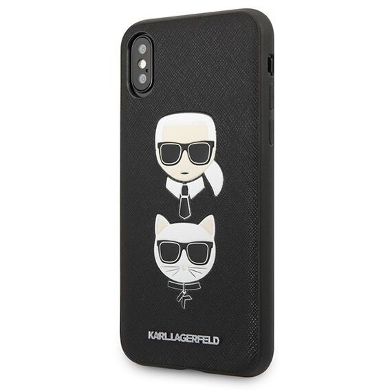 Karl Lagerfeld Saffiano Karl&amp;Choupette Head case for iPhone X/XS - black - Uncategorized Cases (2) - Cases - Techbox
