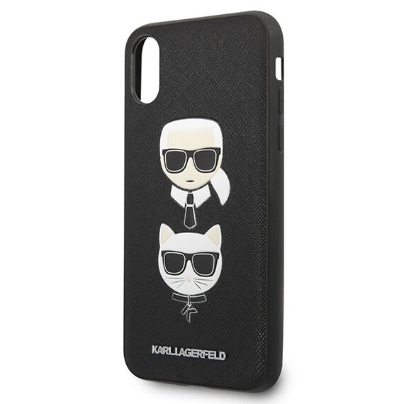 Karl Lagerfeld Saffiano Karl&amp;Choupette Head case for iPhone X/XS - black - Uncategorized Cases (2) - Cases - Techbox