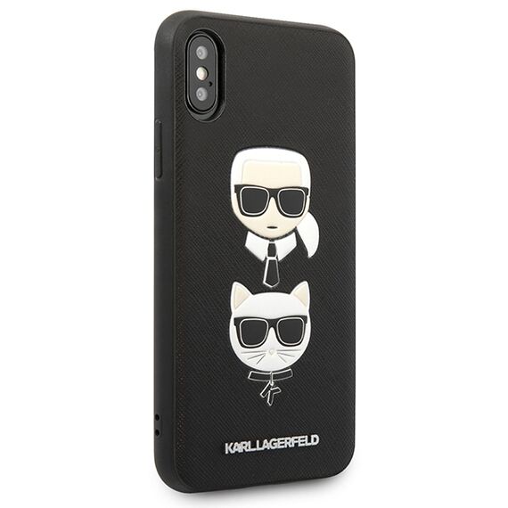 Karl Lagerfeld Saffiano Karl&amp;Choupette Head case for iPhone X/XS - black - Uncategorized Cases (2) - Cases - Techbox