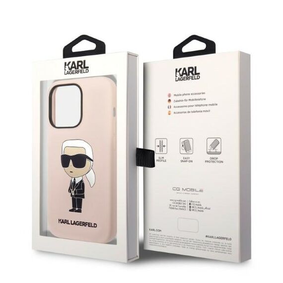 Karl Lagerfeld Silicone Ikonik MagSafe case for iPhone 14 Pro Max - pink | Techbox